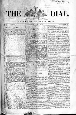 cover page of Dial published on July 6, 1860