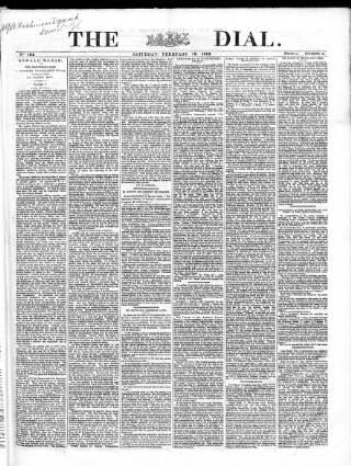 cover page of Dial published on February 28, 1863