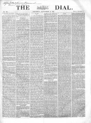 cover page of Dial published on September 12, 1863
