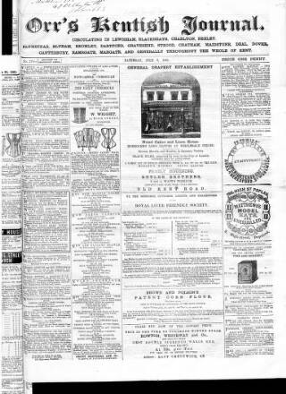 cover page of Orr's Kentish Journal published on July 6, 1861