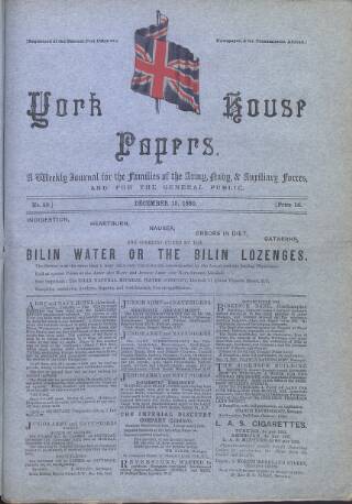 cover page of York House Papers published on December 15, 1880