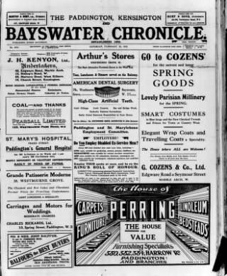 cover page of Bayswater Chronicle published on February 28, 1920