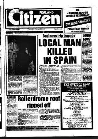 cover page of Fenland Citizen published on February 28, 1990