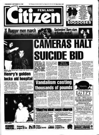 cover page of Fenland Citizen published on September 18, 1996