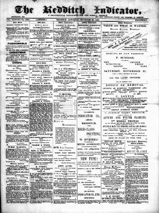 cover page of Redditch Indicator published on November 27, 1897