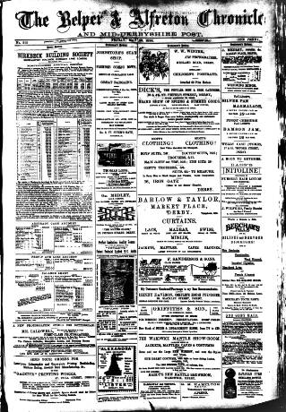 cover page of Belper & Alfreton Chronicle published on May 29, 1896