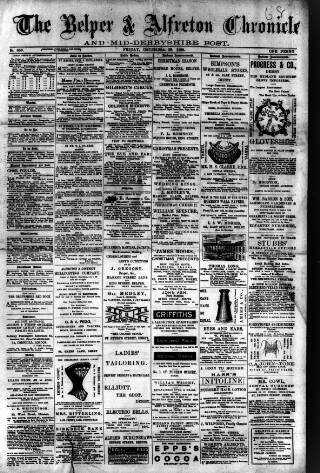 cover page of Belper & Alfreton Chronicle published on December 30, 1898