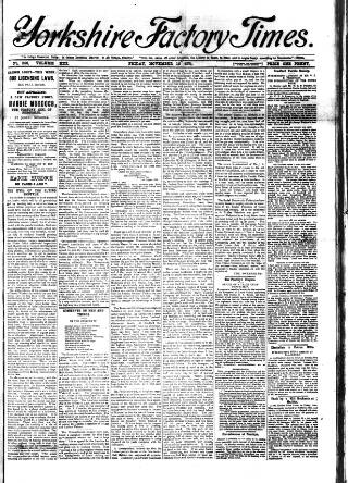 cover page of Yorkshire Factory Times published on November 15, 1901