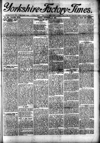 cover page of Yorkshire Factory Times published on November 30, 1906