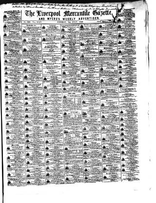 cover page of Liverpool Mercantile Gazette and Myers's Weekly Advertiser published on July 6, 1840