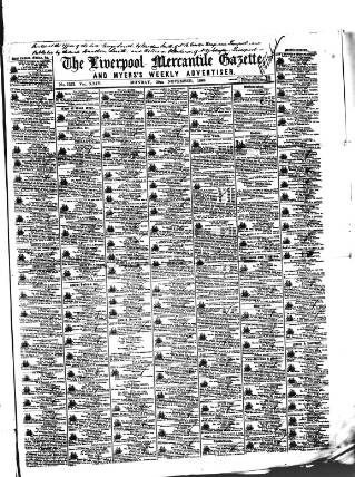 cover page of Liverpool Mercantile Gazette and Myers's Weekly Advertiser published on November 30, 1840