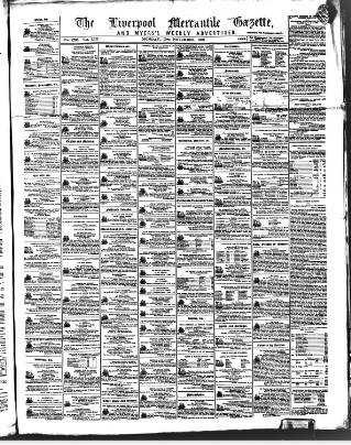 cover page of Liverpool Mercantile Gazette and Myers's Weekly Advertiser published on November 15, 1869