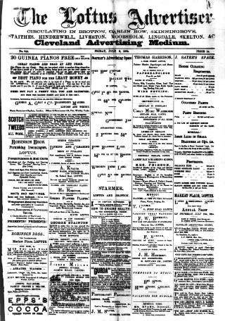 cover page of Loftus Advertiser published on July 6, 1894
