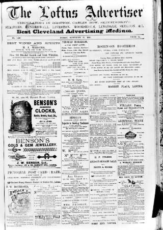 cover page of Loftus Advertiser published on September 18, 1903