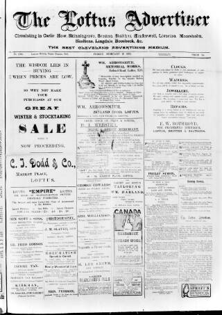 cover page of Loftus Advertiser published on February 28, 1913