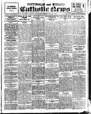 cover page of Nottingham and Midland Catholic News published on December 30, 1916