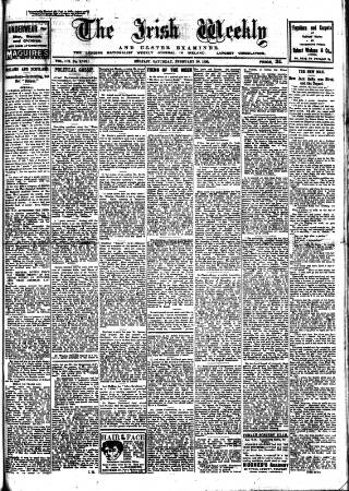 cover page of Irish Weekly and Ulster Examiner published on February 28, 1920