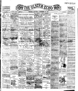 cover page of Ulster Echo published on December 30, 1899