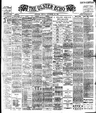 cover page of Ulster Echo published on November 30, 1900