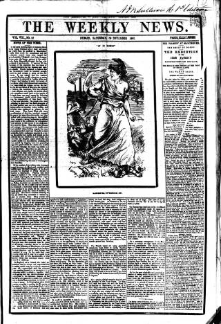 cover page of Dublin Weekly News published on November 30, 1867