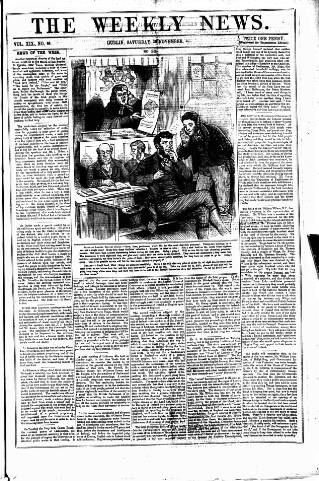 cover page of Dublin Weekly News published on November 15, 1879