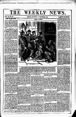 cover page of Dublin Weekly News published on September 18, 1880