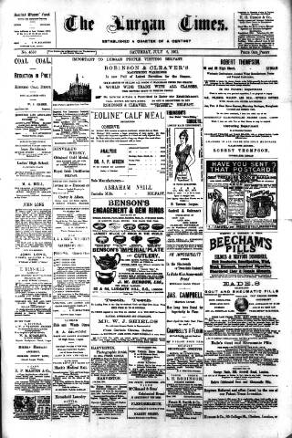 cover page of Lurgan Times published on July 6, 1901