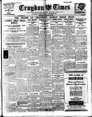 cover page of Croydon Times published on September 18, 1929