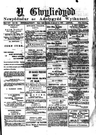cover page of Y Gwyliedydd published on July 6, 1887