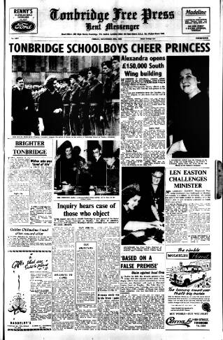 cover page of Tonbridge Free Press published on November 30, 1962
