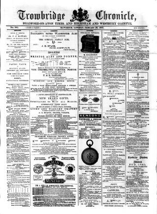 cover page of Trowbridge Chronicle published on February 28, 1880