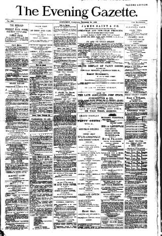 cover page of Evening Gazette (Aberdeen) published on December 30, 1882