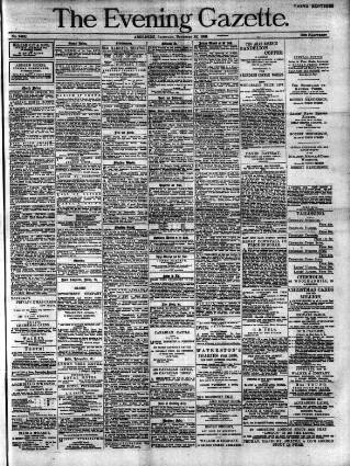 cover page of Evening Gazette (Aberdeen) published on November 30, 1889