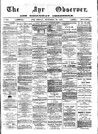 cover page of Ayr Observer published on November 30, 1883