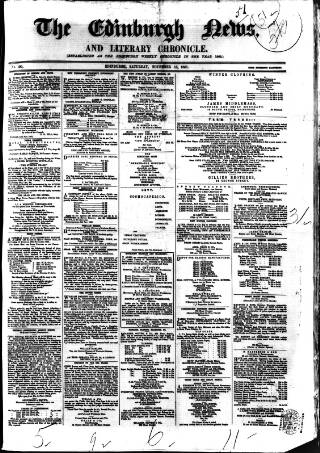 cover page of Edinburgh News and Literary Chronicle published on November 15, 1851