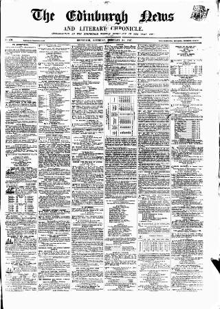 cover page of Edinburgh News and Literary Chronicle published on February 28, 1857