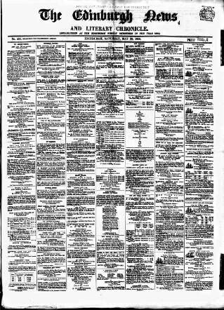 cover page of Edinburgh News and Literary Chronicle published on May 29, 1858