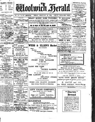 cover page of Woolwich Herald published on February 28, 1902