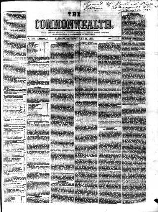 cover page of Commonwealth (Glasgow) published on July 14, 1860