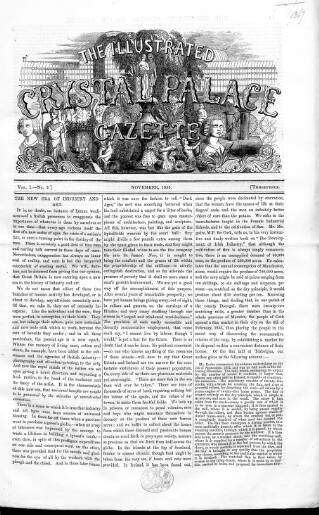 cover page of Illustrated Crystal Palace Gazette published on November 1, 1853