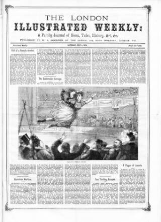 cover page of London Illustrated Weekly published on July 4, 1874
