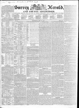 cover page of Surrey Herald and County Advertiser published on July 18, 1827
