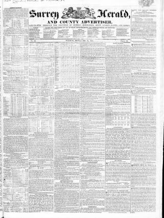 cover page of Surrey Herald and County Advertiser published on September 18, 1827