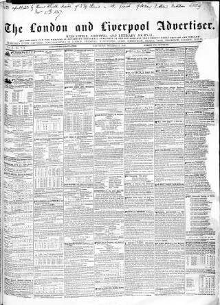 cover page of London and Liverpool Advertiser published on November 13, 1847