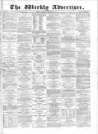 cover page of Weekly Advertiser published on November 26, 1865