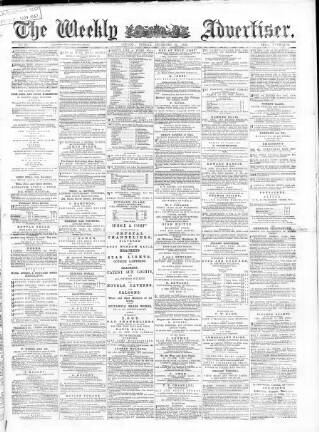 cover page of Weekly Advertiser published on December 31, 1865