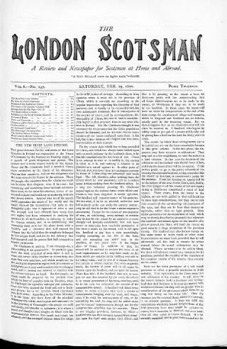 cover page of London Scotsman published on February 19, 1870