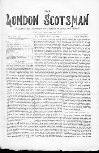 cover page of London Scotsman published on July 23, 1870