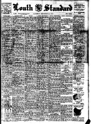 cover page of Louth Standard published on December 30, 1939