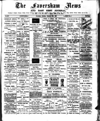 cover page of Faversham News published on December 30, 1893